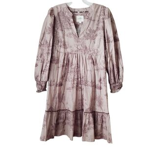 Umgee Light Brown Toile Print Dress